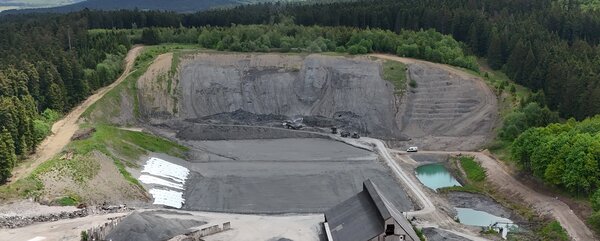 Luftbild der Deponie Haldenwald 