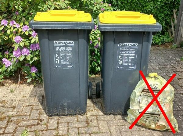 Gelbe Säcke werden ab Juli nicht mehr abgefahren (Quelle: Amt für Abfallwirtschaft)