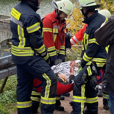 250 Einsatzkrfte bten Notfalleinsatz an der Linachtalsperre in Vhrenbach