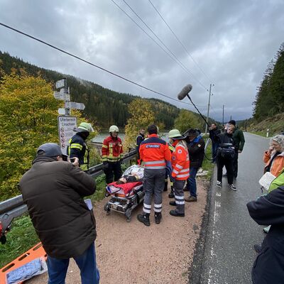 250 Einsatzkrfte bten Notfalleinsatz an der Linachtalsperre in Vhrenbach