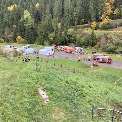 250 Einsatzkrfte bten Notfalleinsatz an der Linachtalsperre in Vhrenbach