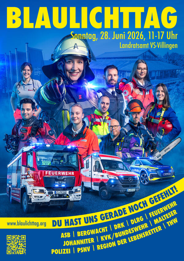 Blaulichttag 2026 Plakat mit dem Hauptmotiv